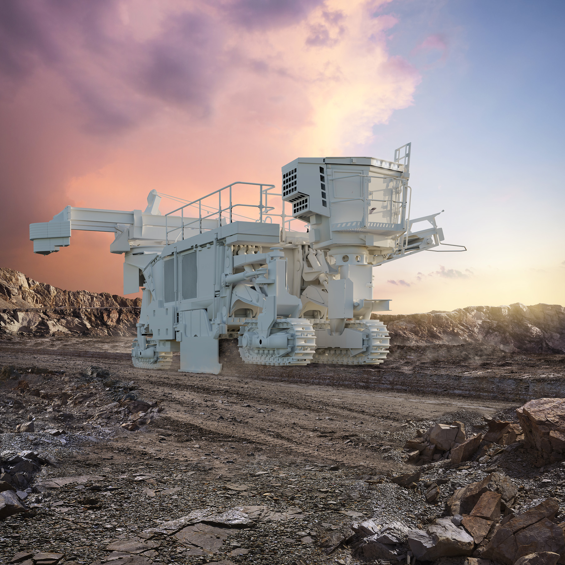 CGI, 3D Visualisierung, Miner, Surface Mining, Rendering aus Konstruktionsdaten