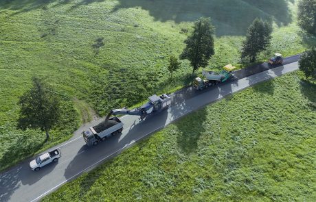 Innovation Straßenbau Wirtgen Fräse Walze Fertiger CGI