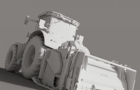 Rendering einer Baumaschine, Radlader